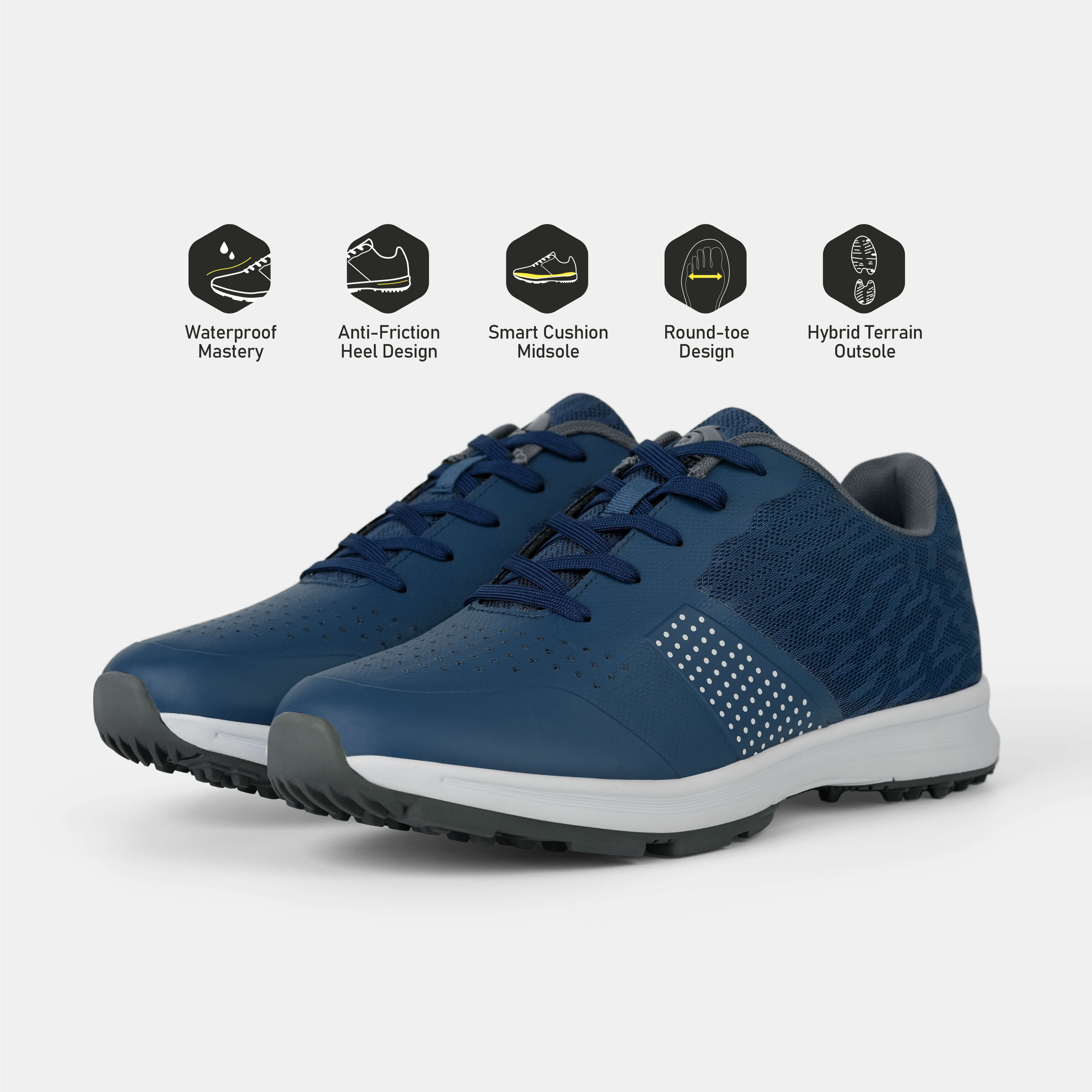 MX515 Men's Breathable Spikeless Golf Shoes /  Blue