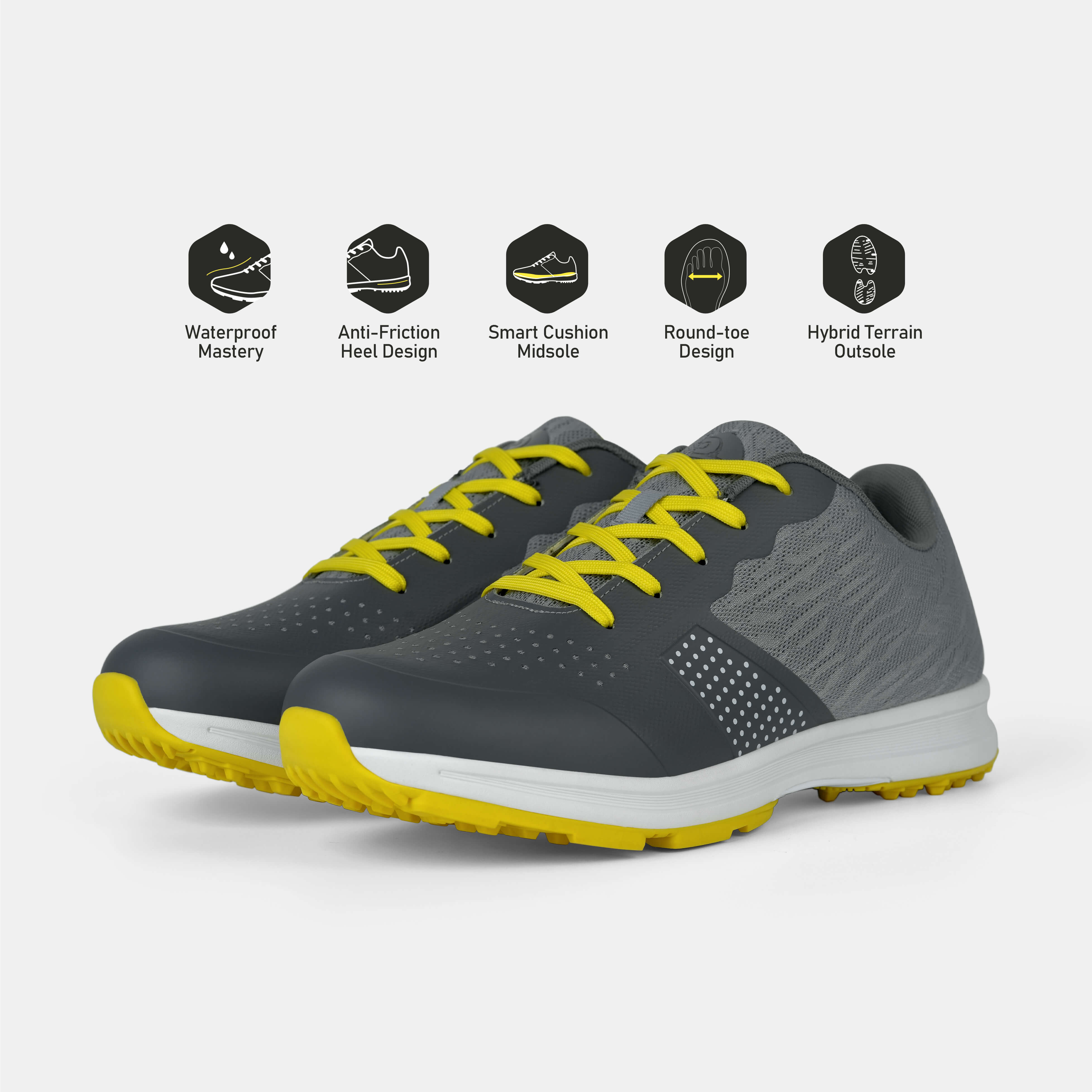 MX515 Men's Breathable Spikeless Golf Shoes /  Yellow