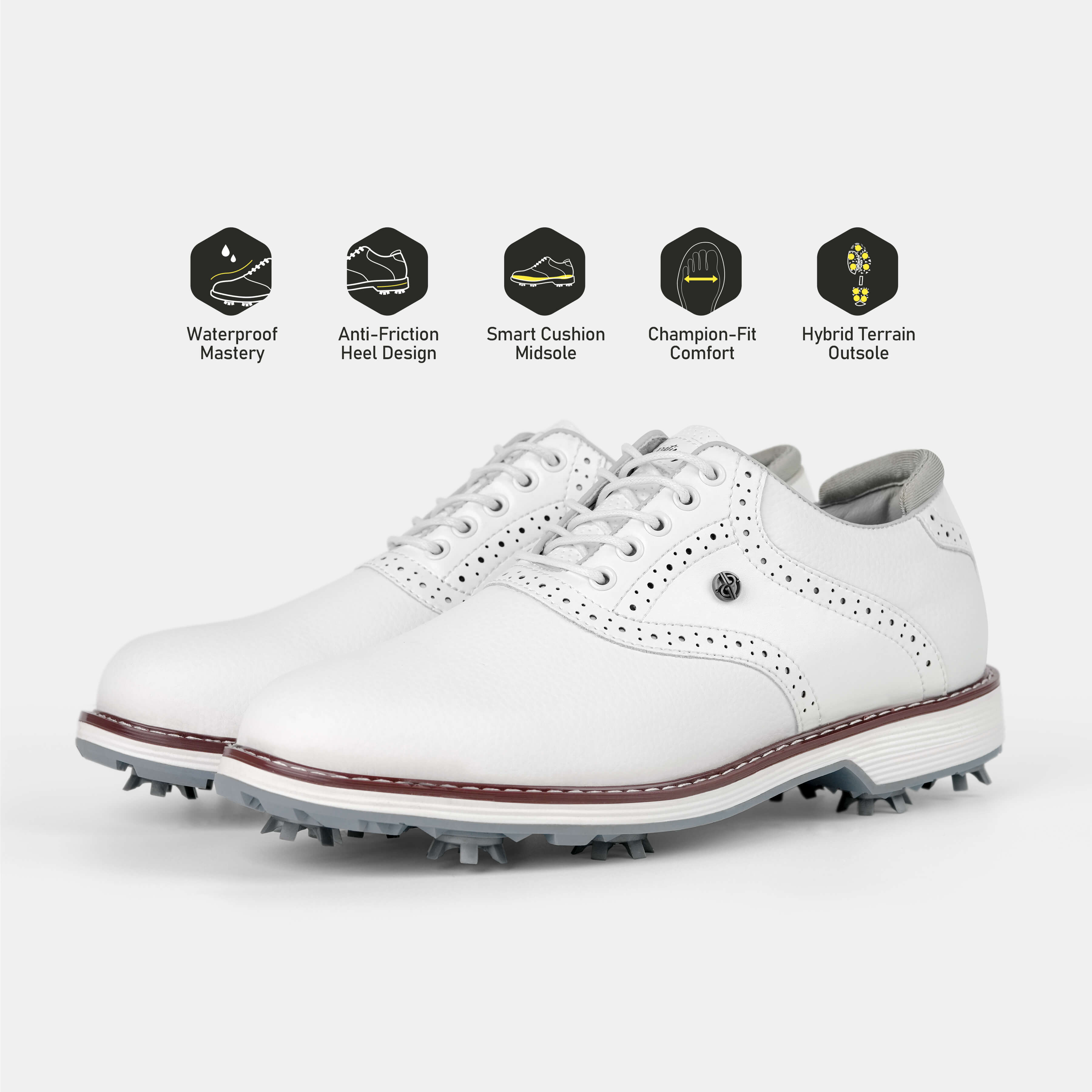 G1 Men's Professional Spikes Golf Shoes  / White