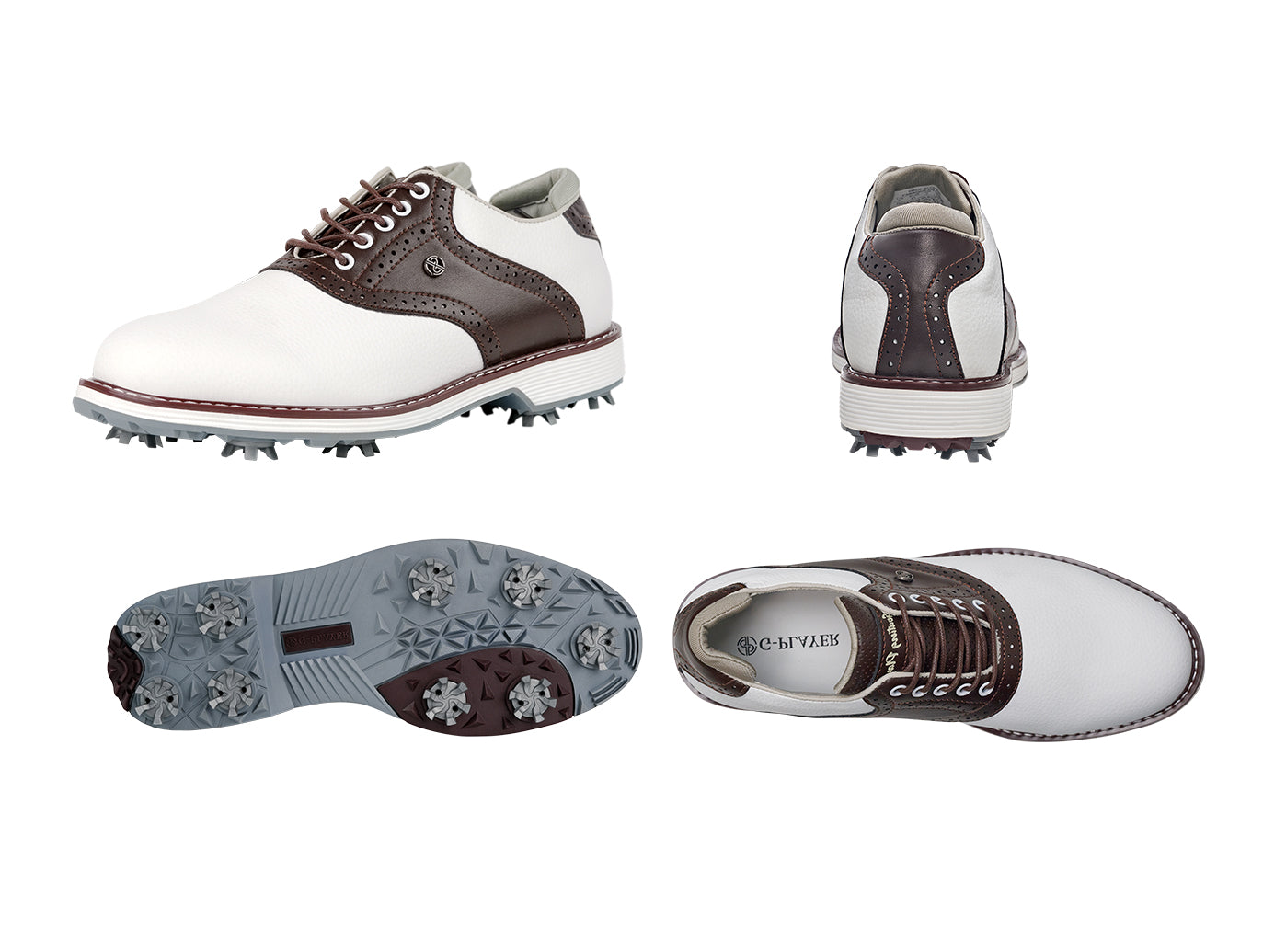 Goating Player  G1 Men's Professional Spikes Golf Shoes / Brown