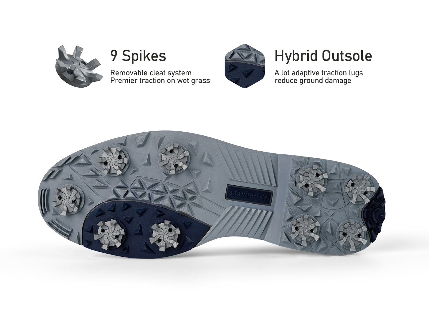 Goating Player G1 Men's Professional Spikes Golf Shoes  / Blue