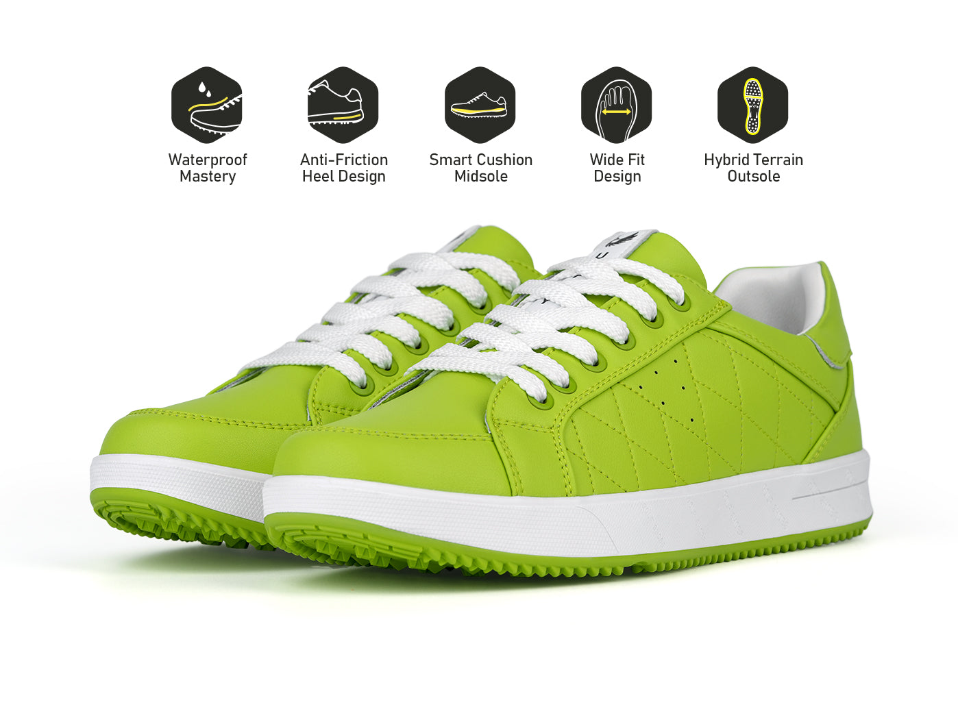 Goating Player G2 Men's Professional Leather Golf Shoes / Green