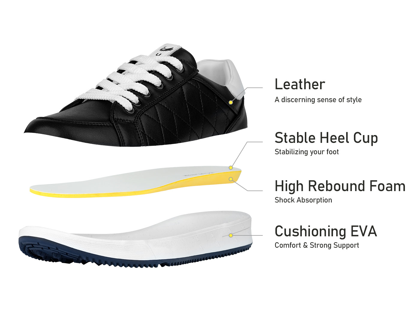 Goating Player G2 Men's Professional Leather Golf Shoes  / Black
