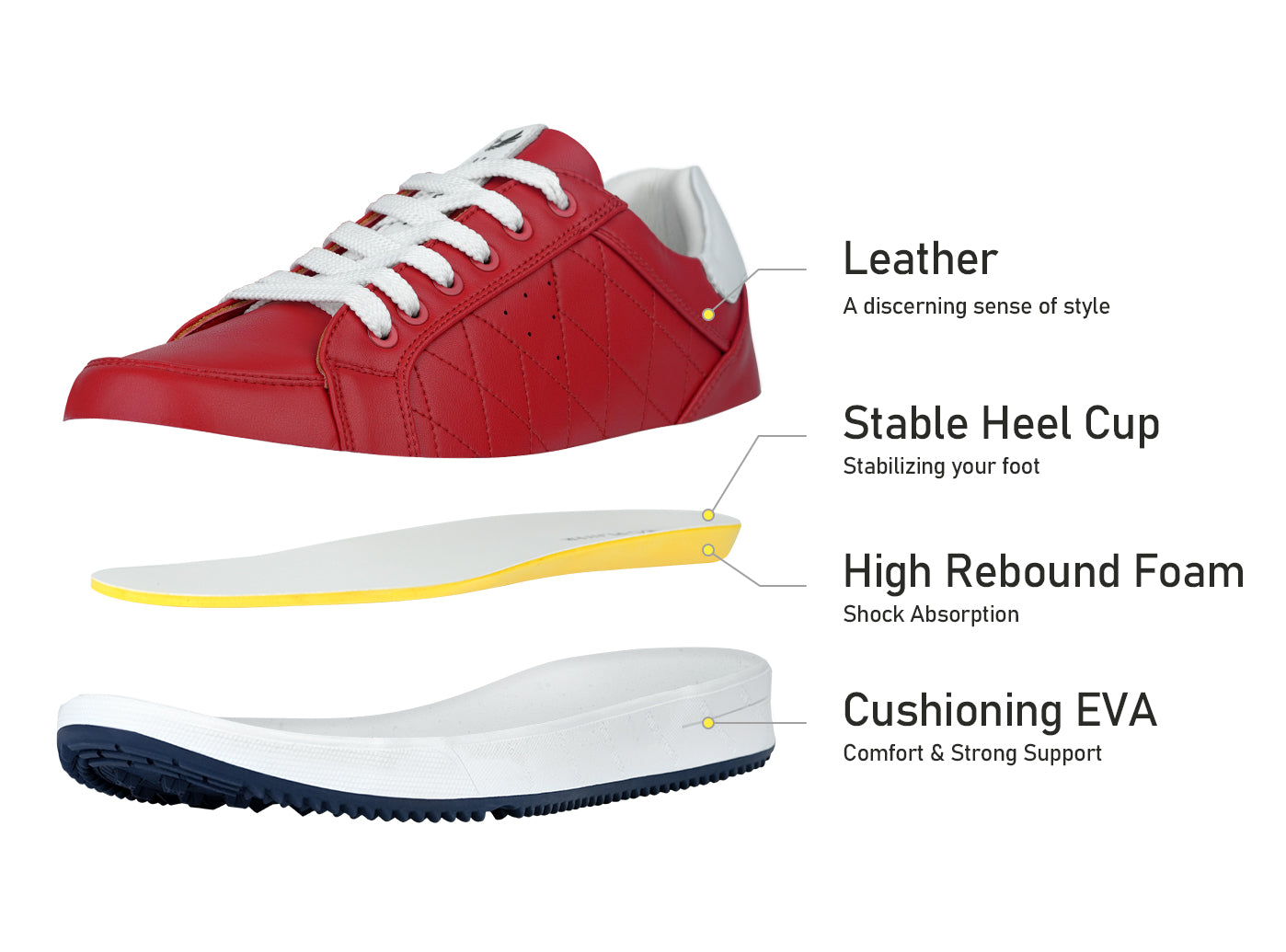 Goating Player G2 Men's Professional Leather Golf Shoes / Red