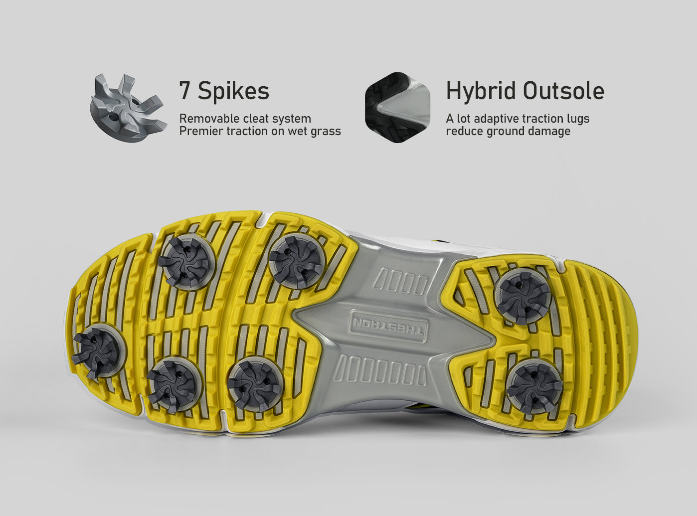 Goating Player G517 Men's Professional Spikes Golf Shoes / Yellow