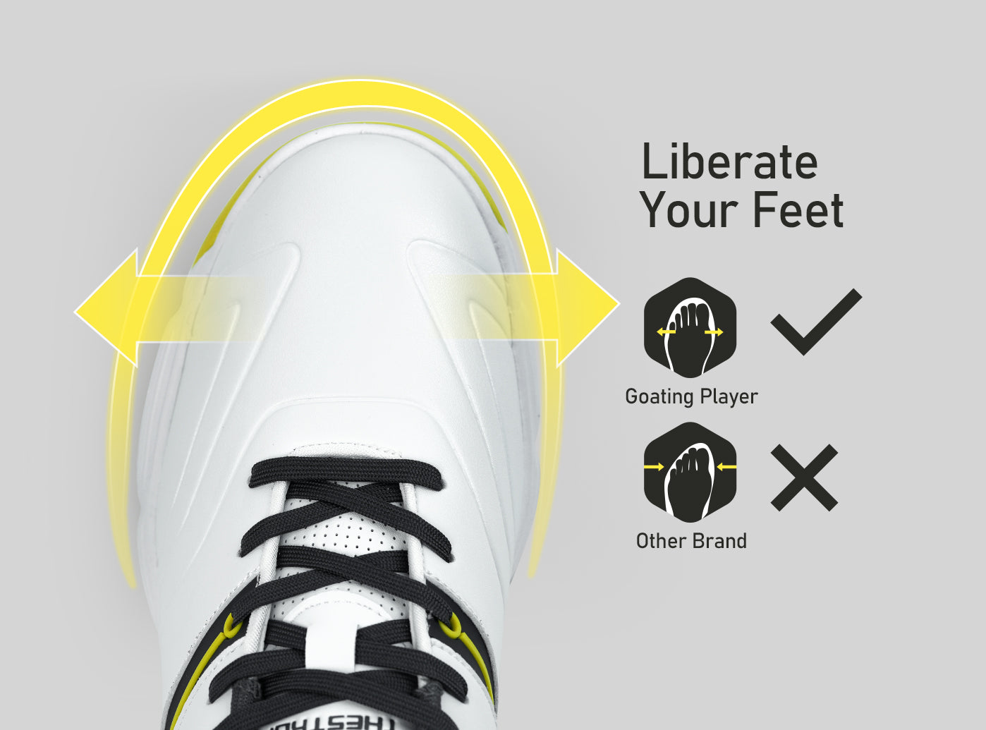 Goating Player G517 Men's Professional Spikes Golf Shoes / Yellow