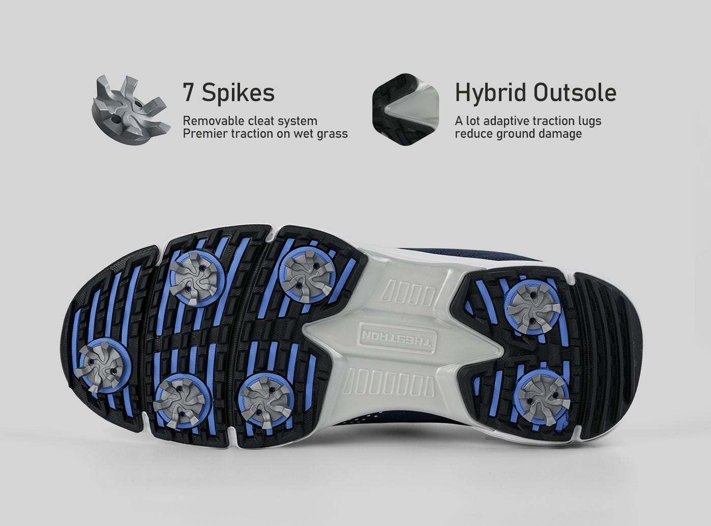 Goating Player G615 Men's Professional Spikes Golf Shoes / Blue