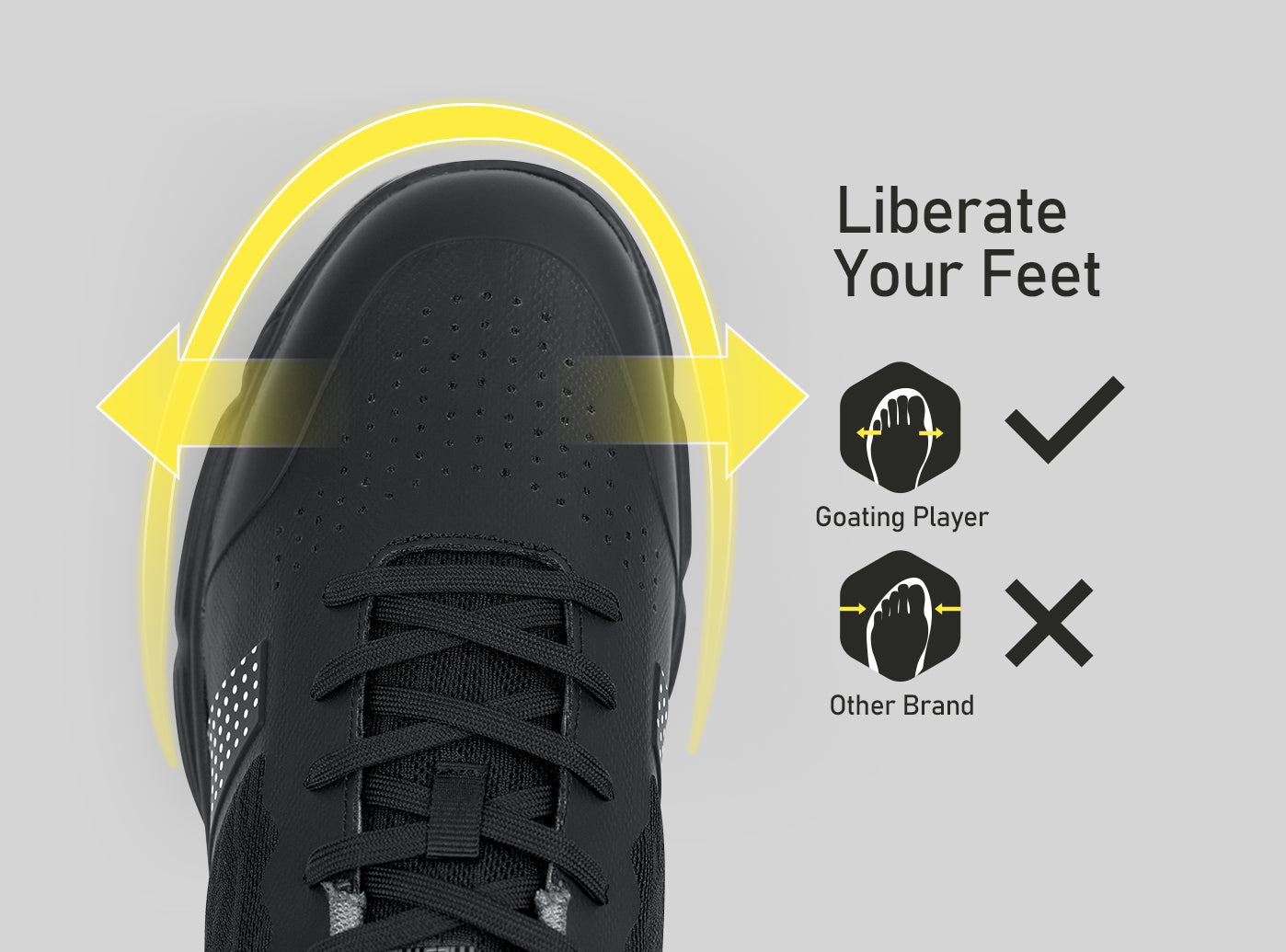 Goating Player G615 Men's Professional Spikes Golf Shoes / Black