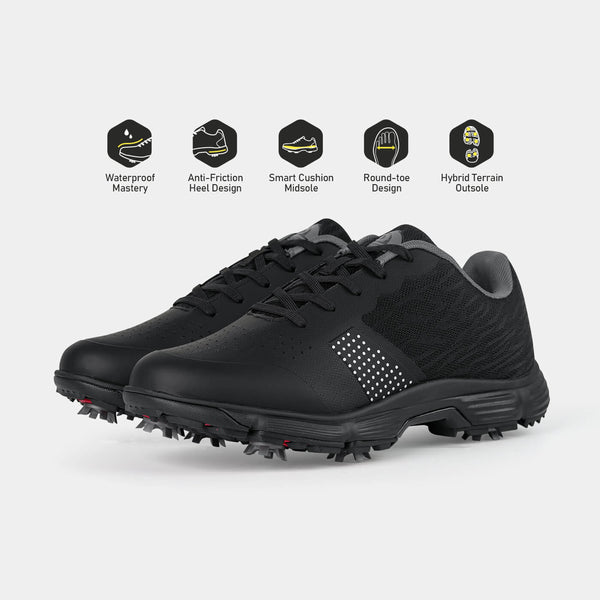 MX515 Men's Breathable Spikeless Golf Shoes /  Black