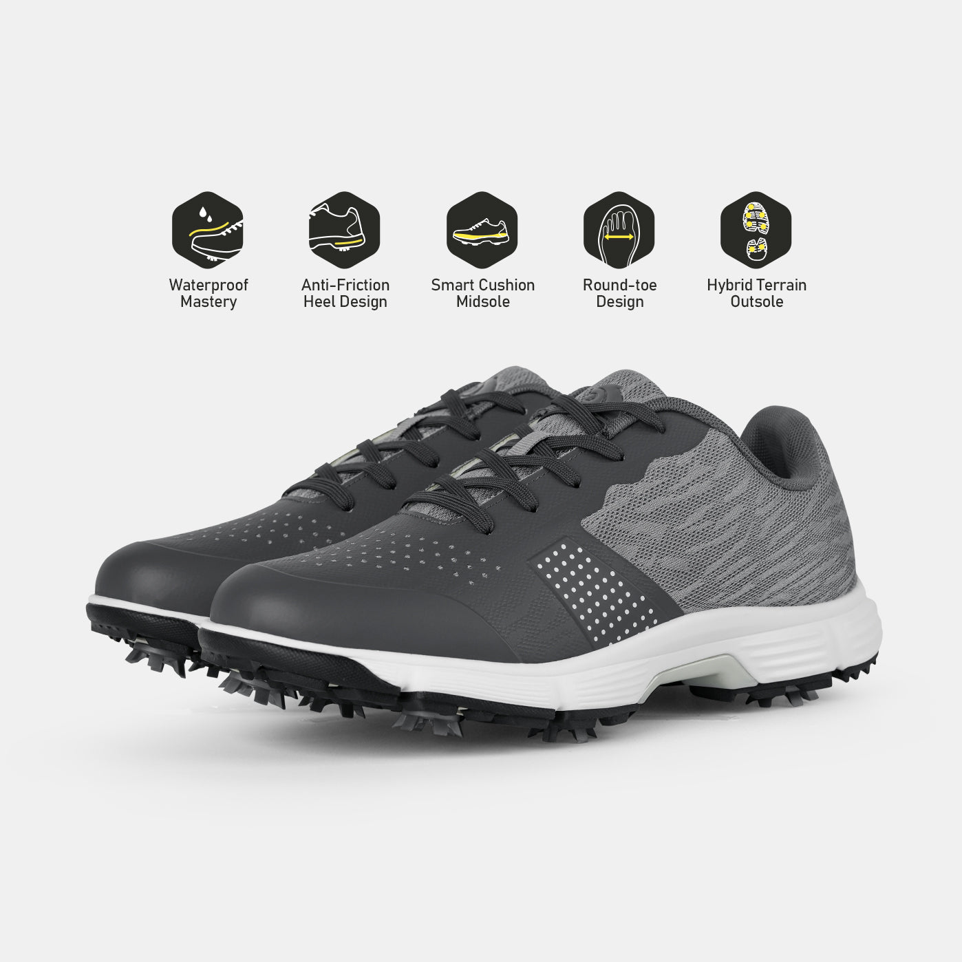 G615 Men's Professional Spikes Golf Shoes / Dark Grey