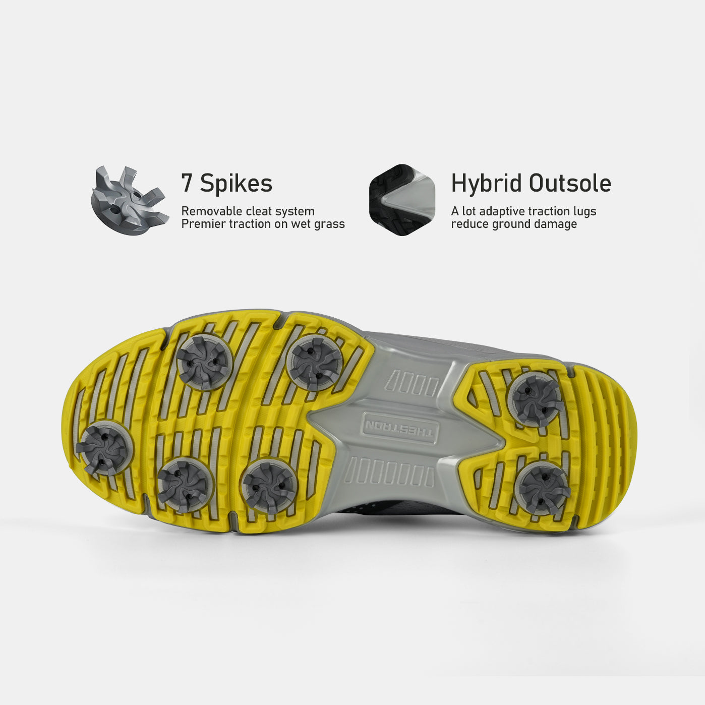 G615 Men's Professional Spikes Golf Shoes / Grey