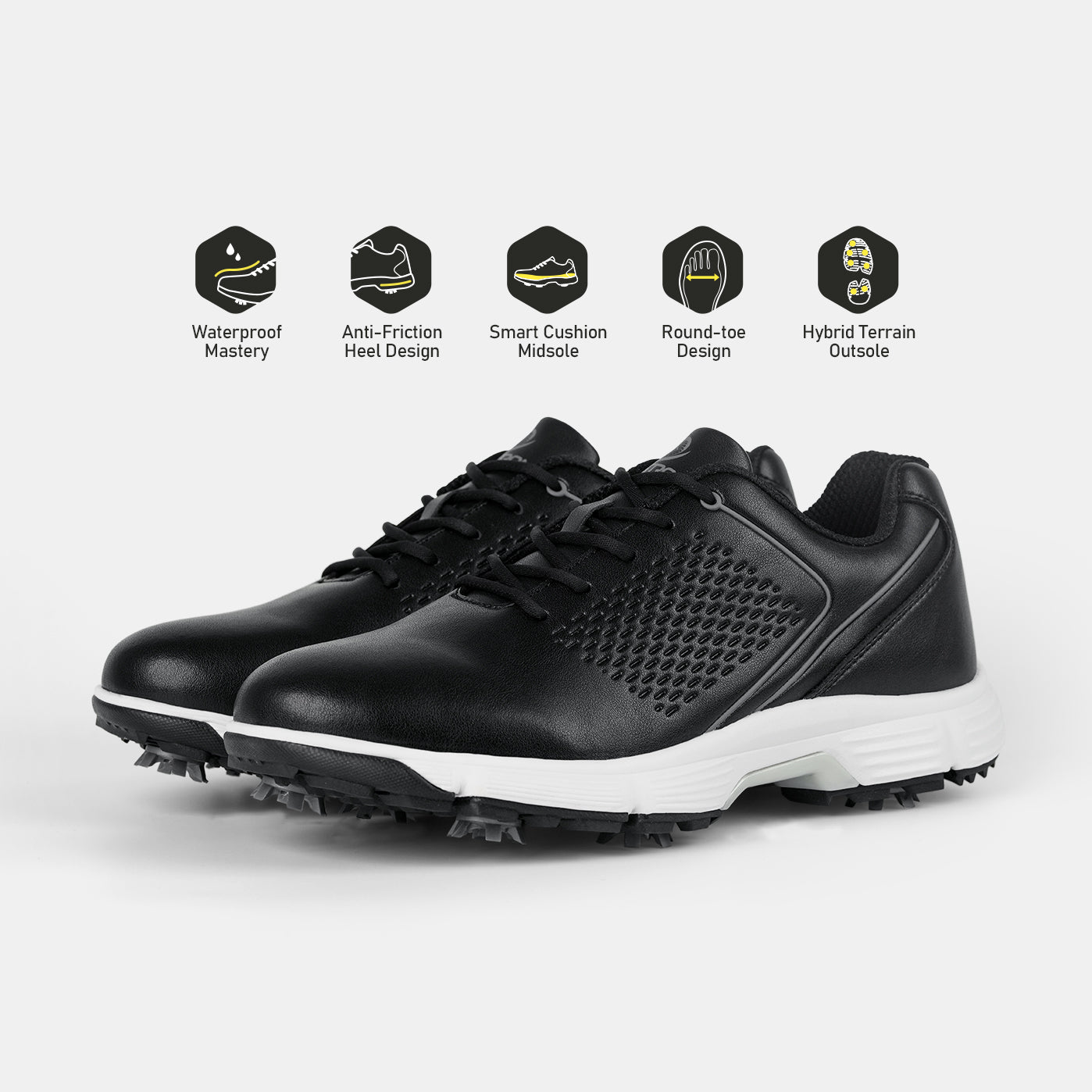 G617 Men's Professional Spikes Golf Shoes / Black