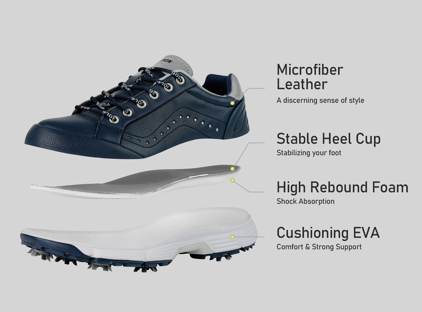 Goating Player G716 Men's Professional Spikes Golf Shoes / Blue