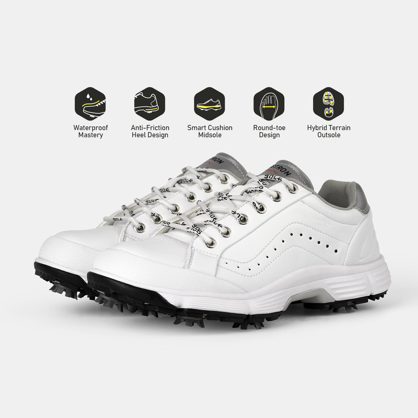G716 Men's Professional Spikes Golf Shoes / White