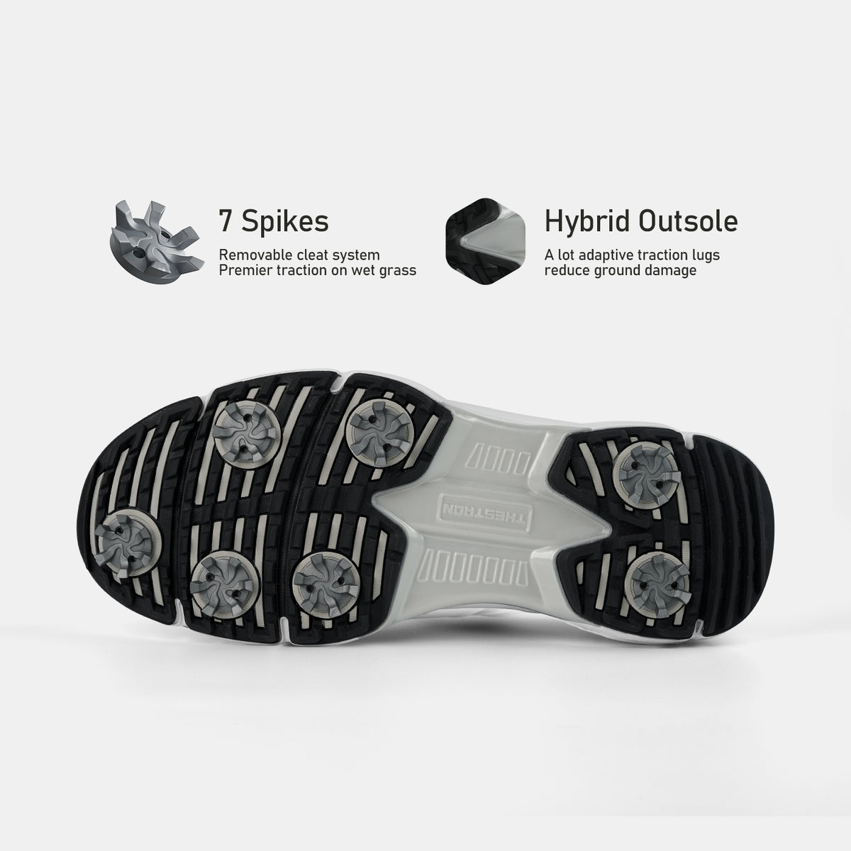 G716 Men's Professional Spikes Golf Shoes / White