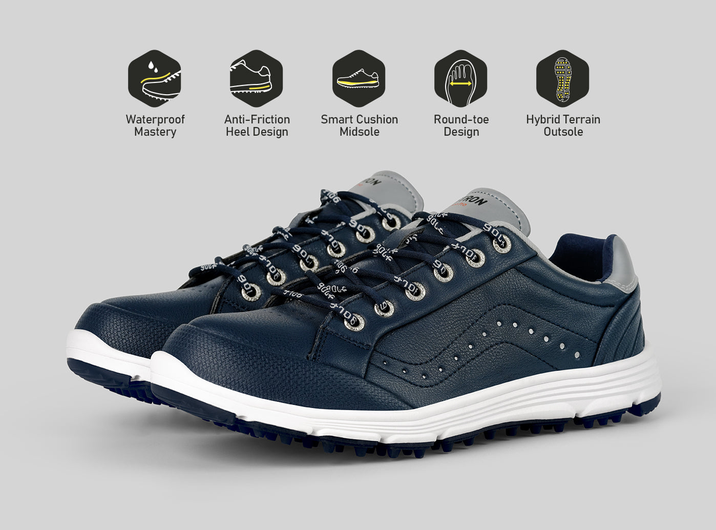 Goating Player G718 Men's Breathable Spikeless Golf Shoes / Blue