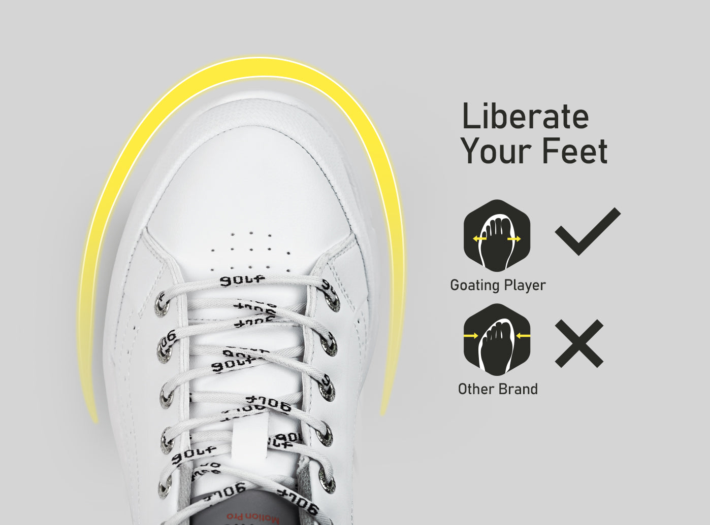 Goating Player G718 Men's Breathable Spikeless Golf Shoes / White