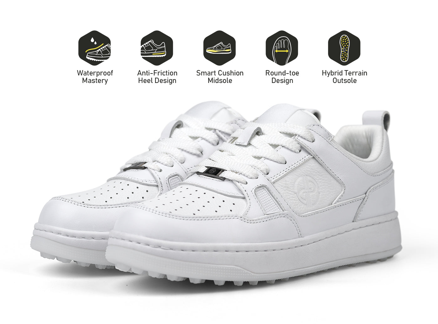 Goating Player P101 Splikeless Golf Shoes/White