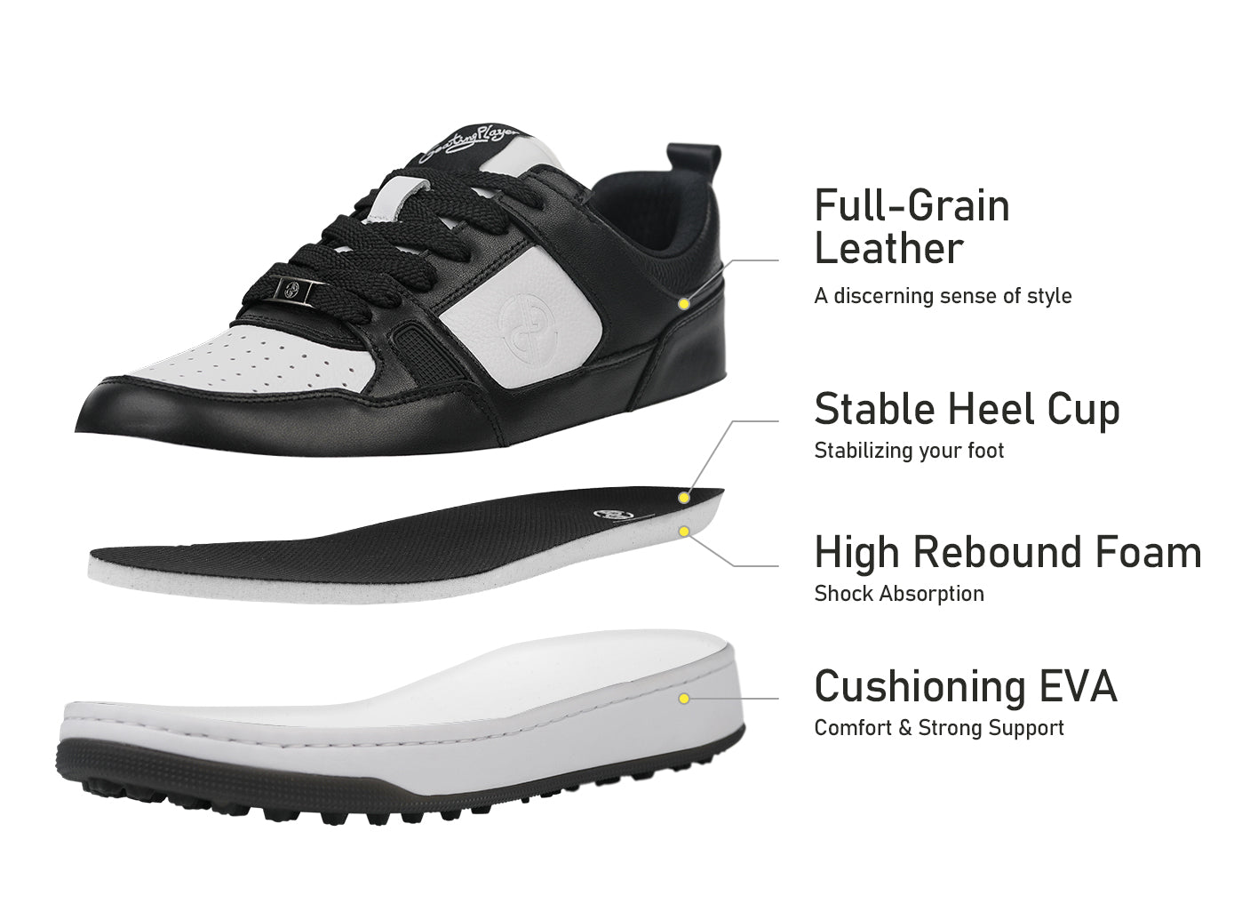 Goating Player P101 Splikeless Golf Shoes/Black
