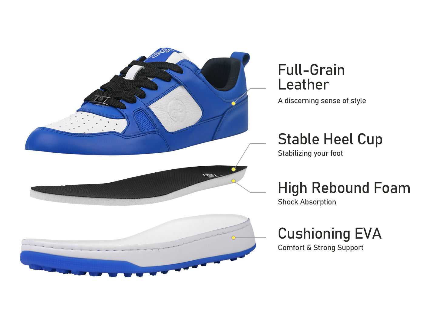Goating Player P101 Splikeless Golf Shoes/Blue