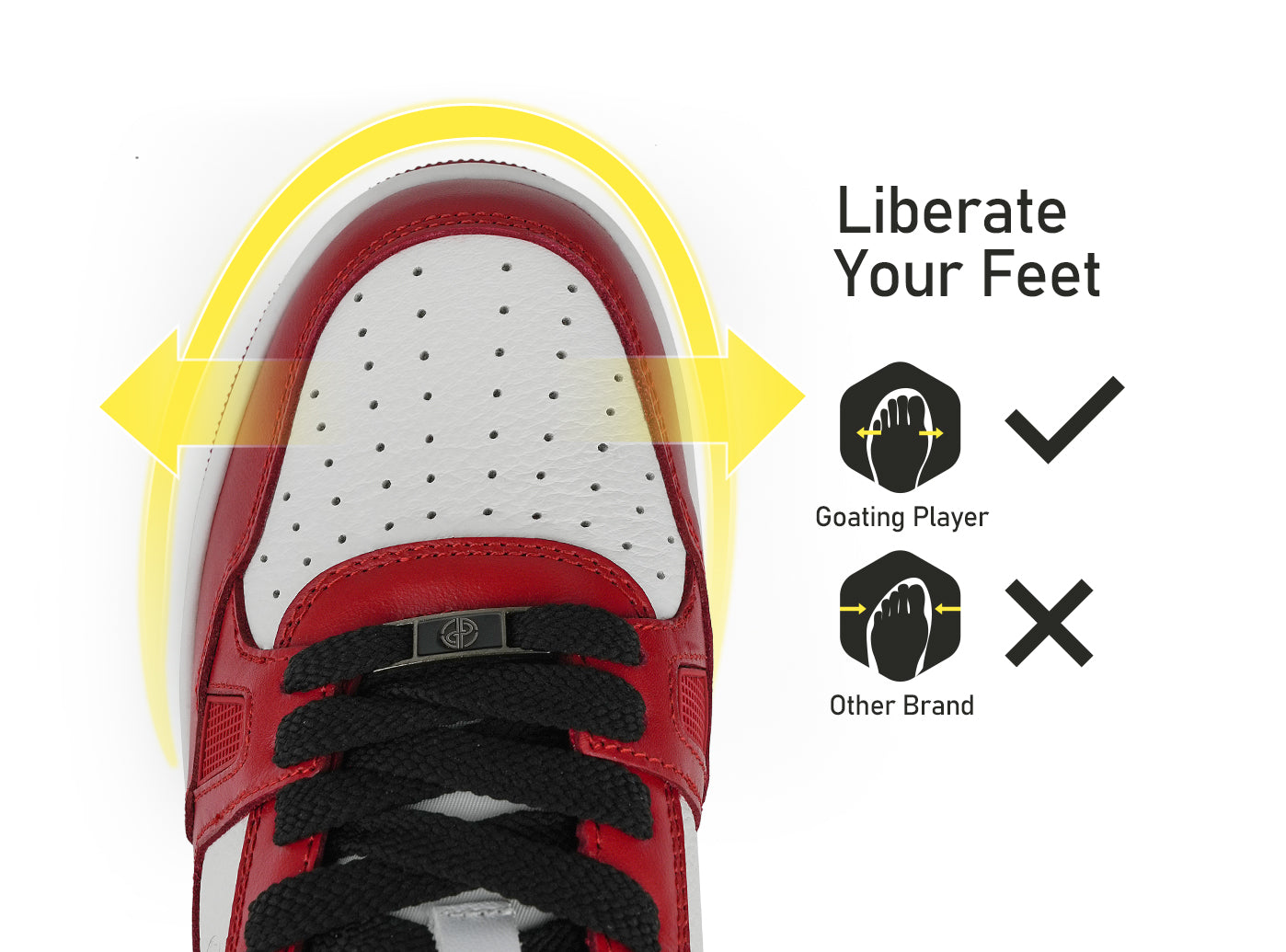 Goating Player P101 Splikeless Golf Shoes/Red
