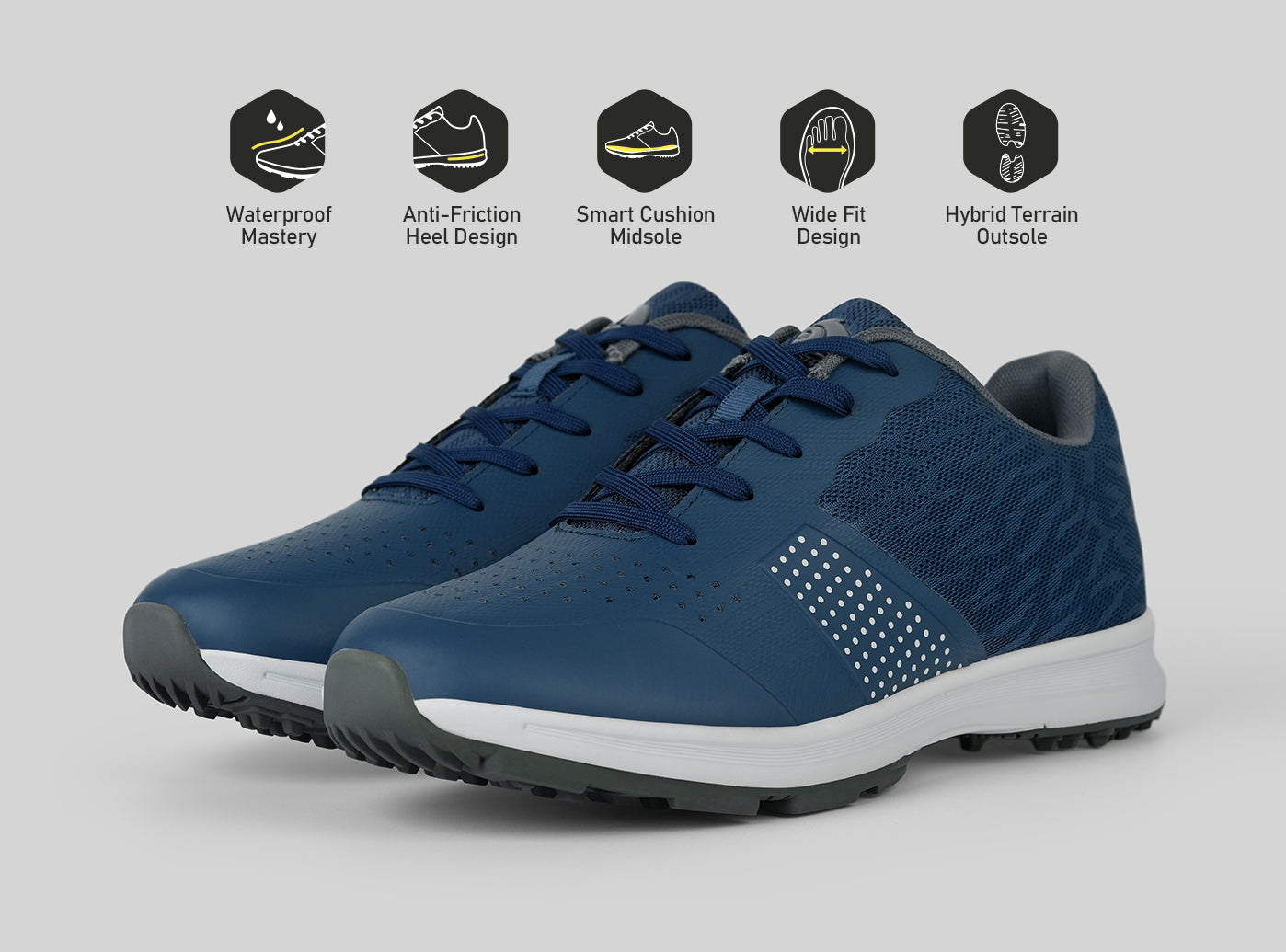 Goating Player MX515 Men's Breathable Spikeless Golf Shoes /  Blue
